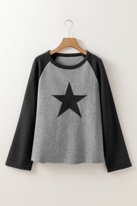 Star Round Neck Raglan Sleeve Top - 1985 the VAULT Boutique