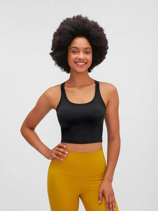 Millennia Scoop Neck Active Tank with Detachable Chest Pads - 1985 the VAULT Boutique