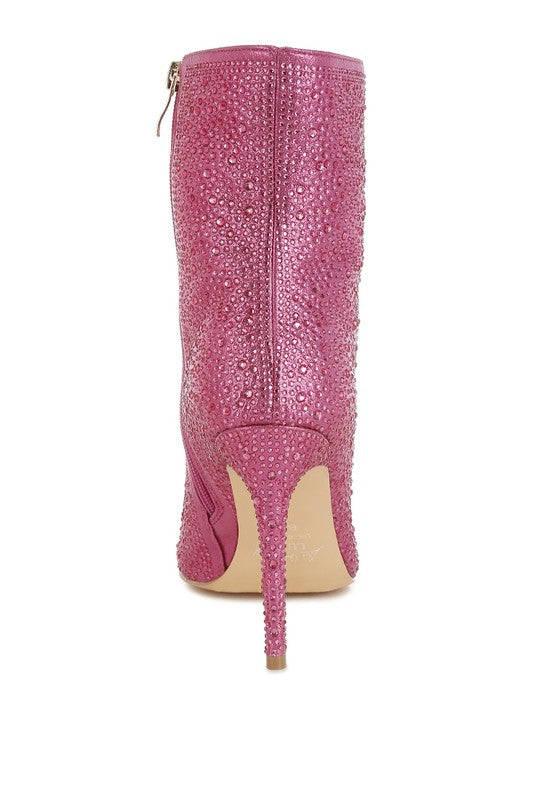 Anun Rhinestones Embellished High Ankle Boots - 1985 the VAULT Boutique