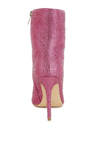 Anun Rhinestones Embellished High Ankle Boots - 1985 the VAULT Boutique