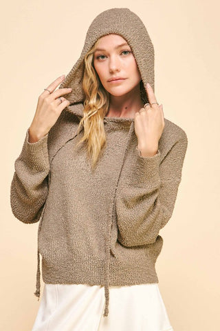 Davi & Dani Drop Shoulder Long Sleeve Hooded Sweater - 1985 the VAULT Boutique