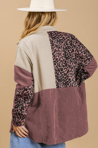 High-Low Leopard Snap Down Shacket - 1985 the VAULT Boutique