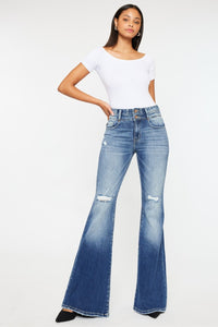 Kancan High Rise Wide Waistband Flare Jeans - 1985 the VAULT Boutique