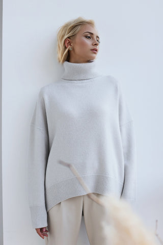 Basic Bae Turtleneck Dropped Shoulder Long Sleeve Sweater - 1985 the VAULT Boutique