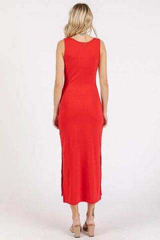 Mittoshop Side Slit Wide Strap Midi Tank Dress - 1985 the VAULT Boutique