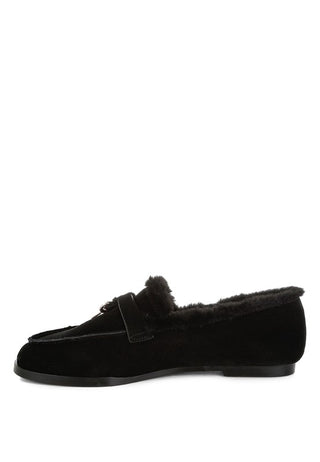 Ohrid Suede & Faux Fur Flat Loafers - 1985 the VAULT Boutique