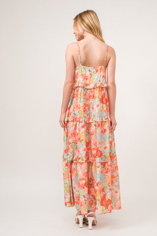 And The Why Floral Ruffled Tiered Maxi Adjustable Strap Cami Dress - 1985 the VAULT Boutique