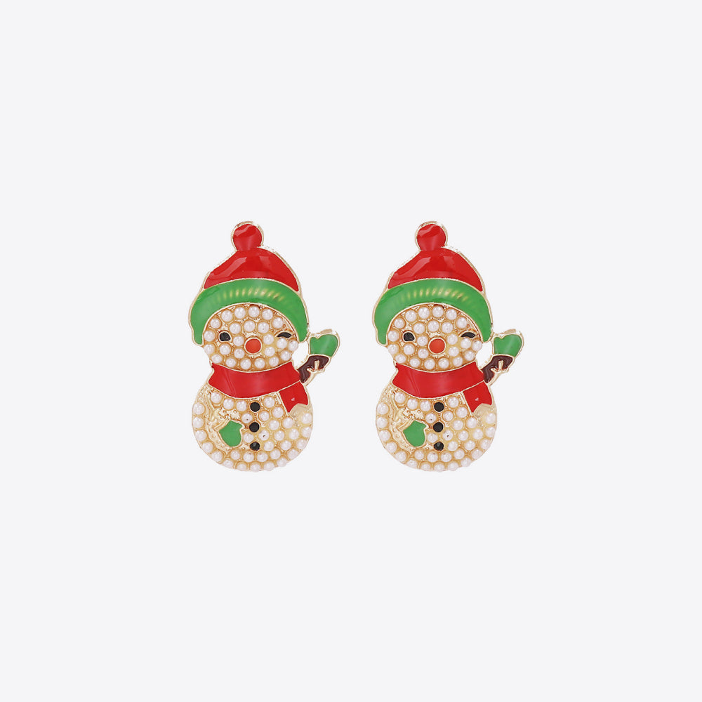 Snowman Rhinestone Alloy Earrings - 1985 the VAULT Boutique