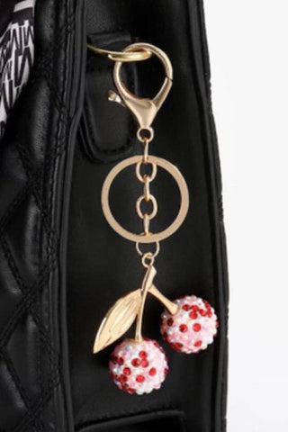 White/Red Cherry with Gold Leaf Purse Charm - 1985 the VAULT Boutique