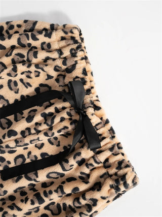 Leopard Wide Leg Plush Pants - 1985 the VAULT Boutique