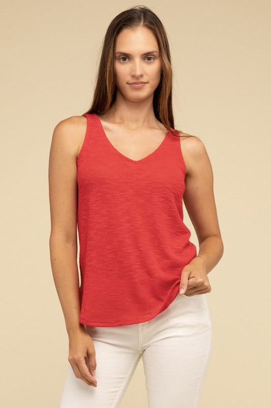 Basic V Neck Sleeveless Cami Top - 1985 the VAULT Boutique