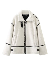 Zip Up Long Sleeve Sherpa Jacket - 1985 the VAULT Boutique