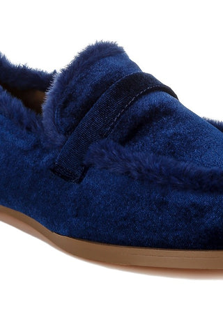 Bastian Fur Detail Velvet Loafers - 1985 the VAULT Boutique