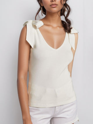 V-Neck Tie Shoulder Tank - 1985 the VAULT Boutique