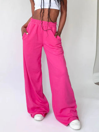 Elastic Waist Wide Leg Pants - 1985 the VAULT Boutique