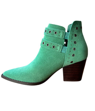 Elsa Leather Ankle Boot in Teal - 1985 the VAULT Boutique