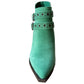 Elsa Leather Ankle Boot in Teal - 1985 the VAULT Boutique