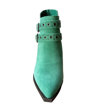 Elsa Leather Ankle Boot in Teal - 1985 the VAULT Boutique