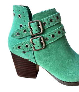 Elsa Leather Ankle Boot in Teal - 1985 the VAULT Boutique