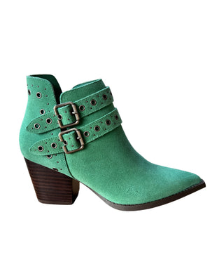 Elsa Leather Ankle Boot in Teal - 1985 the VAULT Boutique