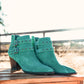 Elsa Leather Ankle Boot in Teal - 1985 the VAULT Boutique