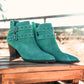 Elsa Leather Ankle Boot in Teal - 1985 the VAULT Boutique