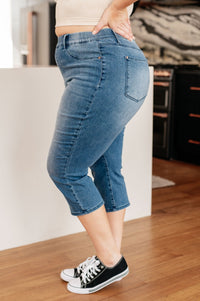 Emily High Rise Cool Denim Pull On Capri Jeans - Happily Ever Atchison Shop Co.