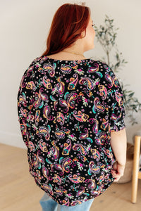 Essential Blouse in Black and Pink Paisley - Happily Ever Atchison Shop Co.