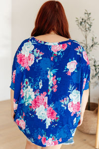 Essential Blouse in Royal and Pink Floral - Happily Ever Atchison Shop Co.