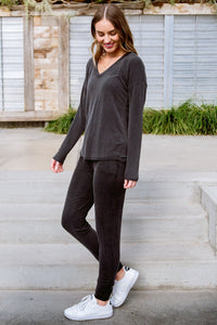 Essential Lounge Top In Black Lava - Happily Ever Atchison Shop Co.