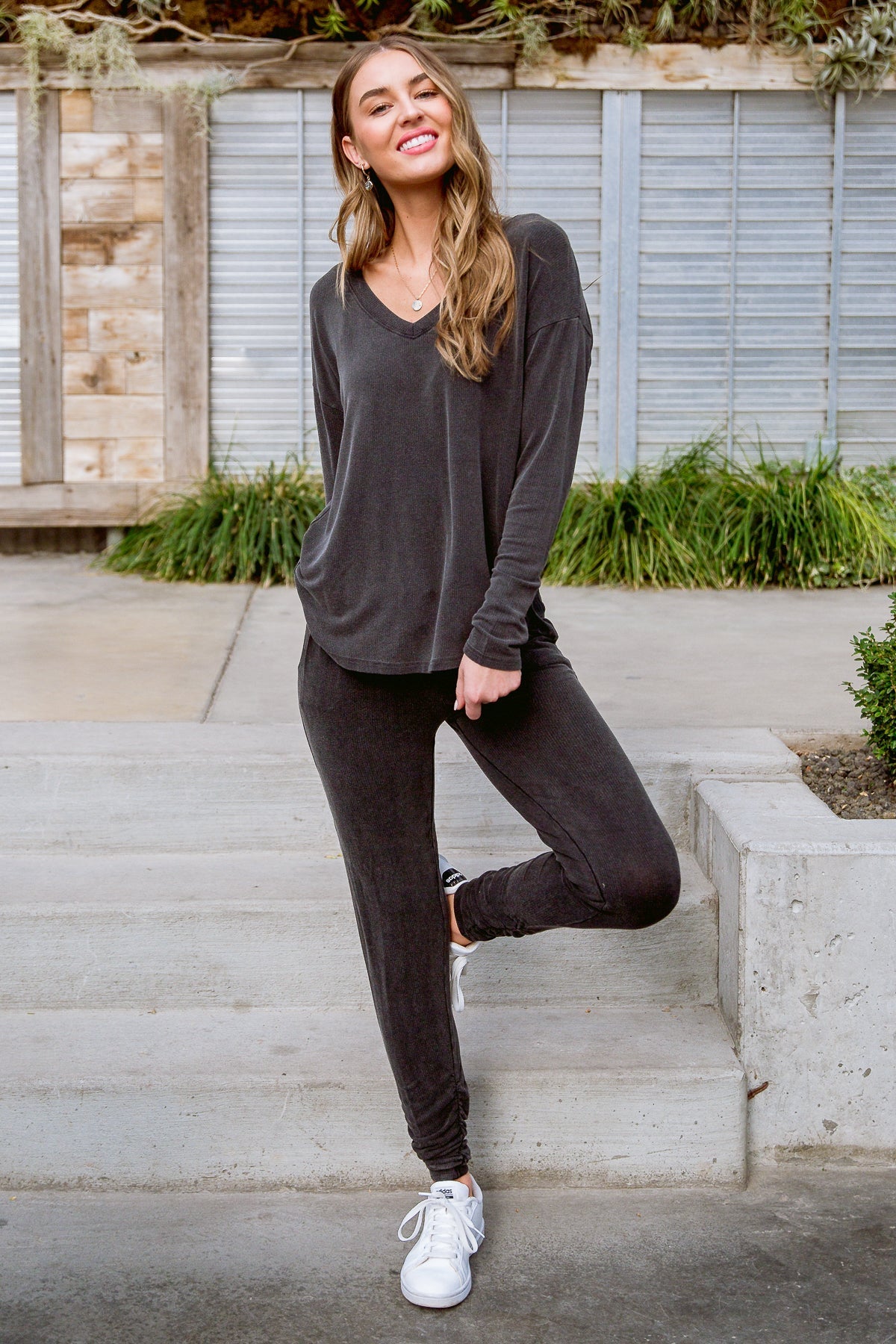 Essential Lounge Top In Black Lava - Happily Ever Atchison Shop Co.