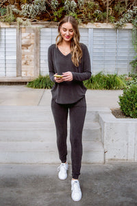 Essential Lounge Top In Black Lava - Happily Ever Atchison Shop Co.