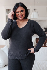 Essential Lounge Top In Black Lava - Happily Ever Atchison Shop Co.