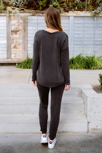 Essential Lounge Top In Black Lava - Happily Ever Atchison Shop Co.