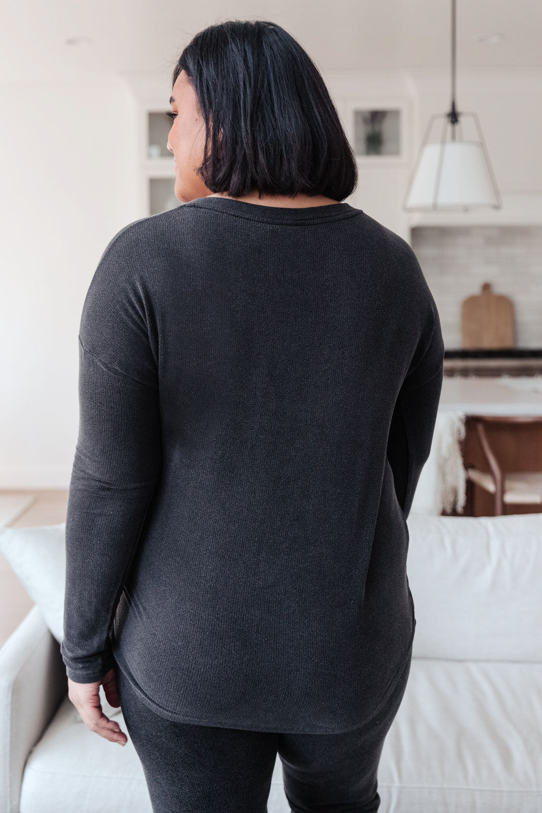 Essential Lounge Top In Black Lava - Happily Ever Atchison Shop Co.