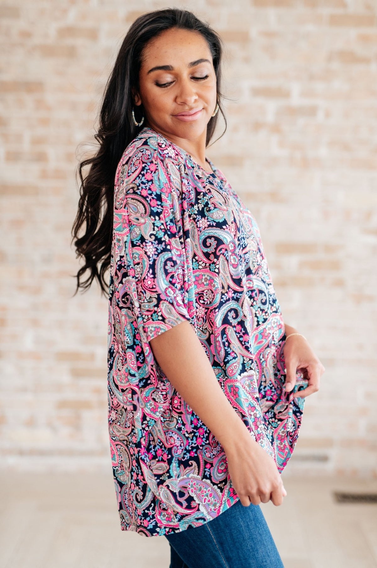 Essentially You Top in Pink Paisley - Happily Ever Atchison Shop Co.