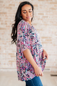 Essentially You Top in Pink Paisley - Happily Ever Atchison Shop Co.