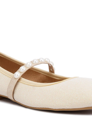 Sassie Pearl Embellished Ballerina Flats - 1985 the VAULT Boutique