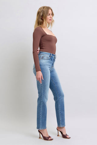 Judy Blue Full Size Wash Thermal Straight Jeans with Pockets - 1985 the VAULT Boutique