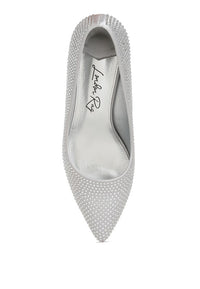 Dinah Rhinestones Embellished Kitten Heel Pumps - 1985 the VAULT Boutique