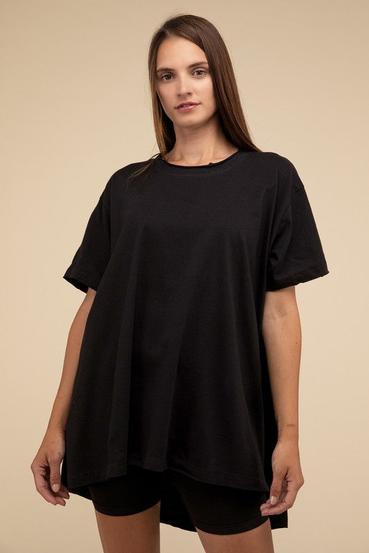 Basic Cotton Drop Shoulder Oversized Top - 1985 the VAULT Boutique