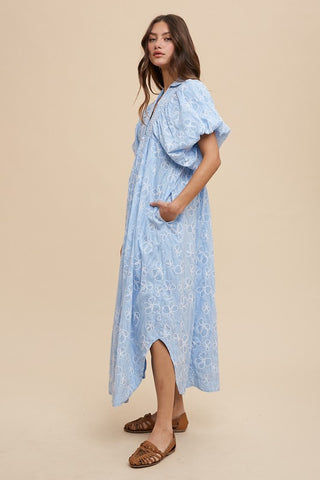 Annie Wear Floral Smock Detail Puff Sleeve Dress - 1985 the VAULT Boutique