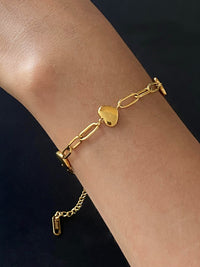 18K Gold-Plated Stainless Steel Heart Bracelet - 1985 the VAULT Boutique