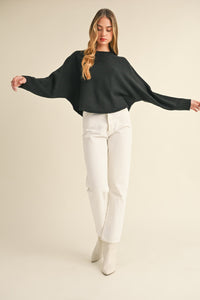 Mable Round Neck Dolman Sleeve Cropped Sweater - 1985 THE VAULT