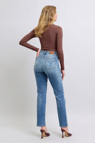 Judy Blue Full Size Wash Thermal Straight Jeans with Pockets - 1985 the VAULT Boutique