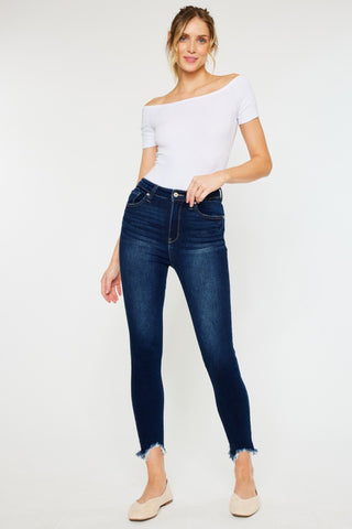 Kancan Full Size High Rise Frayed Ankle Skinny Jeans - 1985 the VAULT Boutique