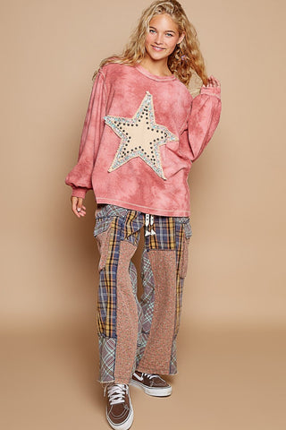 POL Washed Star Patch With Studded Top - 1985 the VAULT Boutique