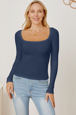 Square Neck Long Sleeve T-Shirt - 1985 the VAULT Boutique