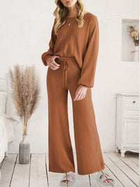 Long Sleeve Lounge Top and Drawstring Pants Set - 1985 the VAULT Boutique