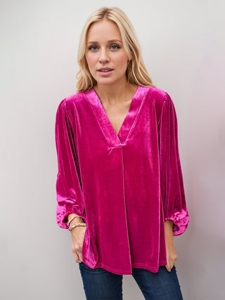 V-Neck Three-Quarter Sleeve Blouse - 1985 the VAULT Boutique